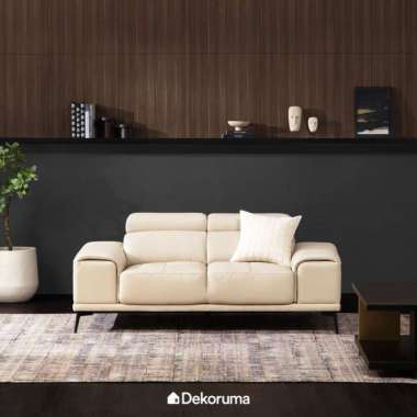Dekoruma Tenzo LENNOX Sofa 2 Dudukan Krem / Sofa Minimalis 2 Seater