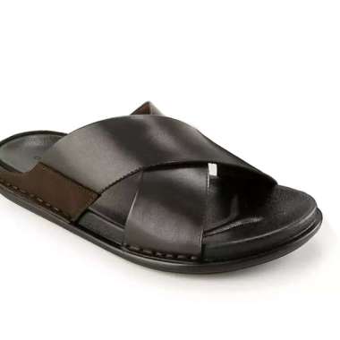 OM36 SANDAL PRIA OBERMAIN ORIGINAL SENDAL SLIDE KULIT ASLI ORI BRANDED COKLAT BROWN