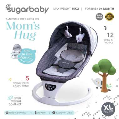 Sugar Baby Moms Hug Automatic Baby Swing Bed/Ayunan Bayi PLASTIC WRAP GREY