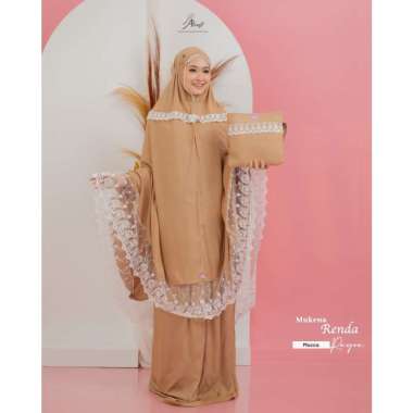Mukena Dewasa Renda Arrafi Rukuh Adem Nyaman Renda Memutar Mocca