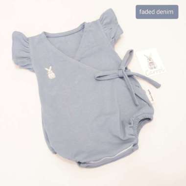 Carrol n Barrol Kimono Ruffle Jumper Cotton - Jumper Ruffle Bayi Katun 1-2 tahun Faded Denim