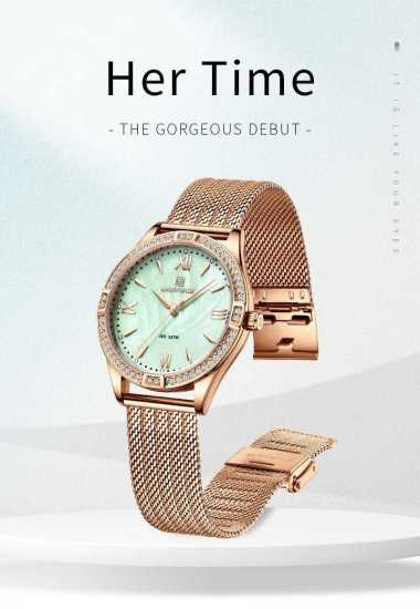 Jam Tangan Wanita Naviforce 5028 Rantai Pasir NF 5028 rg6