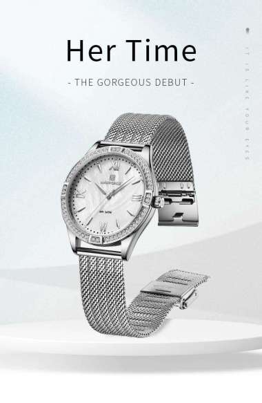 Jam Tangan Wanita Naviforce 5028 Rantai Pasir NF 5028 ss1