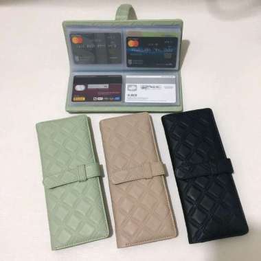 Dompet Album Logam Mulia - Dompet Album Kartu LM Motif Kotak Gray (Abu)