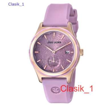 Original 100% Jam Tangan Wanita Jonas Jasmin Tali Rubber Body Bulat Ungu