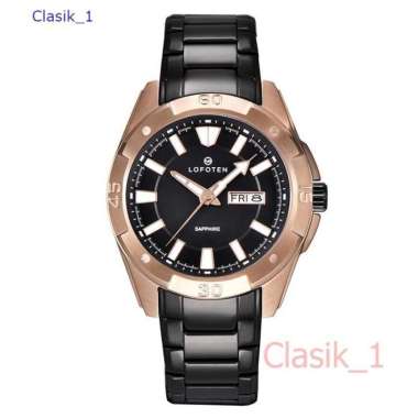 Original 100&!! Jam Tangan Pria LOFOTEN 6505 F-6505 Sapphire BLACK ROSEGOLD