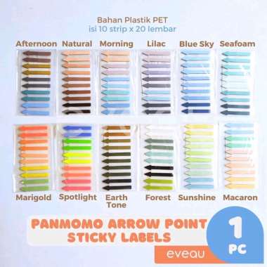 Panmomo Arrow Point Sticky Label Panah Penanda Halaman Isi 200 Lembar Sunshine