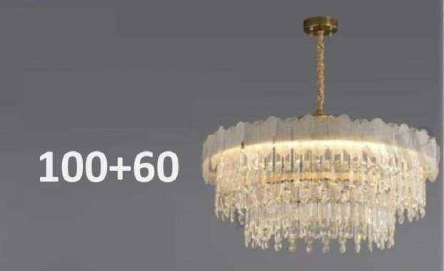 FL 1823 LAMPU GANTUNG KRISTAL KLASIK MODERN 3 UKURAN 2 SUSUN MEWAH 100+60