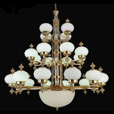 FL 60290 /12+8+4 LAMPU GANTUNG KLASIK MINIMALIS VOID RUANG TAMU HIAS SILVER