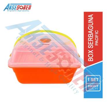 Akseroren Rantang Fitri Segi Pacific / Tempat Makan 2 Susun / Food Storage / Wadah Kue Bolu Bahan Pl