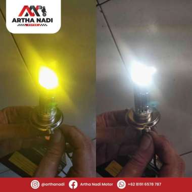 Lampu LED Bohlam LED Universal Segala Motor H4 Putih Kuning