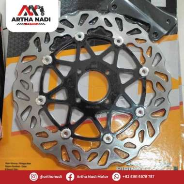 Piringan Cakram Lebar MOS Hitam Komplit Breket Kharisma