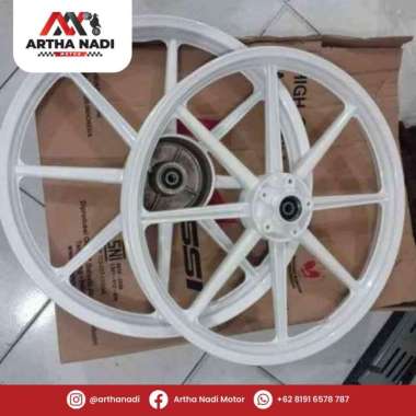 Velg Rossi Supra X Lubang Cakram 5 Palang 8 Putih Hitam Putih - Jupiter Z