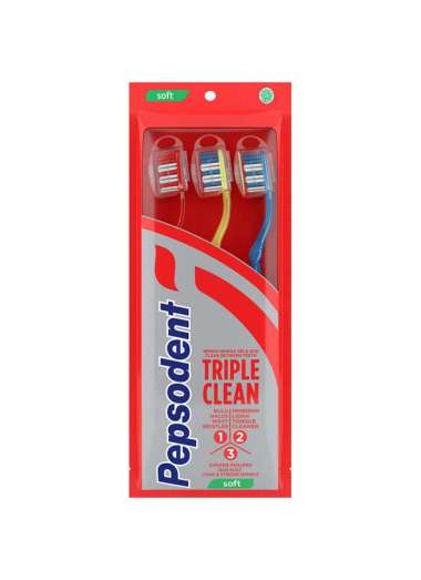 Pepsodent Sikat Gigi Triple Clean soft Isi 3