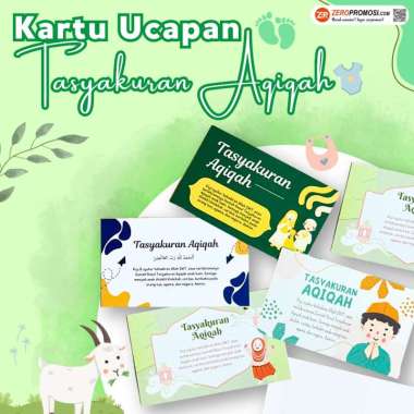 Kartu Ucapan Custom Spesial Tasyakuran Aqiqah Anak - Bisa Order Satuan Design 3