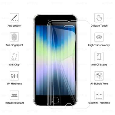 TEMPERED GLASS IPHONE SE 2020 2022 SCREEN GUARD ANTI GORES KACA CLEAR IP SE 2020