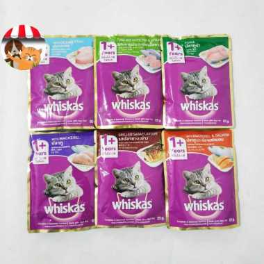 Whiskas Junior & Adult Pouch 1 Box isi 28pcs - Makanan Basah Kucing Junior 1box isi 28pcs