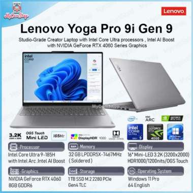 LENOVO YOGA PRO 9I G9 ULTRA 9 185H 32GB 1TB RTX 4060 16"MINI-LED TOUCH