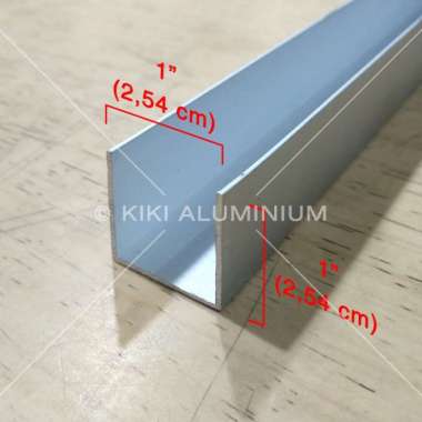 Kanal U Aluminium 1" (2.5 Cm) - Tebal 1 Mm - P. 6 Meter Terbaik Silver