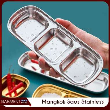 Tempat Saus Sambal Kecap Wadah Piring Saos Stainless Stell Anti Karat Kitchen Plate Sauce Dish NO BU