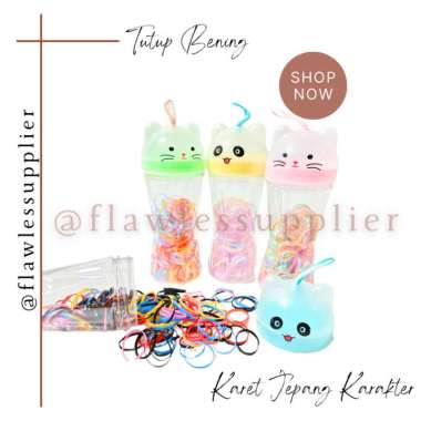 Ikat Karet Rambut Jepang Anak Bahan Elastis Botol Kapsul Karakter / Ikat Rambut Kunciran Motif Bonek