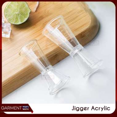 Jigger Acrylic Plastik Transparan Gelas Takar Gula Syrup Measuring Cup 10/20 ML 20/40 ML NO BUBBLEWR