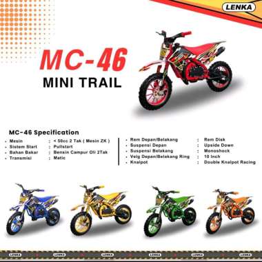 Sepeda Motor Bensin Mainan Anak Mini Trail Lenka MC46 2 Tak 50cc MC 46