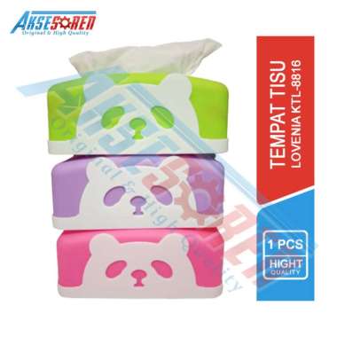 Aksesoren Tempat Tisu Segi Lovenia [KTL-8816] / Wadah Tissu Karakter / Kotak Tisu Plastik Ruang Tamu