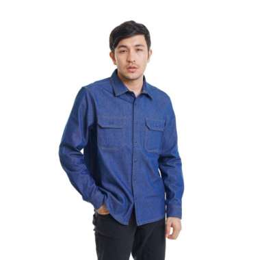 EIGER KEMEJA PANJANG PRIA HARPERS SHIRT LS - BLUE Blue 4XL