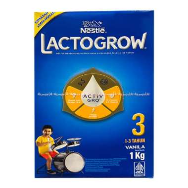 Nestle 1kg Lactogrow 3 Rasa Vanilla Susu Formula 1-3tahun lactogen 3 Active Gro Lacto Growth Susu Bu