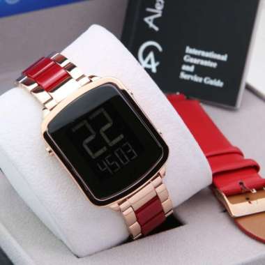 ALEXANDRE CHRISTIE AC 9381 / AC9381 ROSEGOLD RED DIGITAL STAINLESS ORI