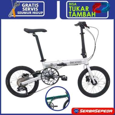 Pro Action Falcon Seli 16 Inci Sepeda Lipat Polished Metal