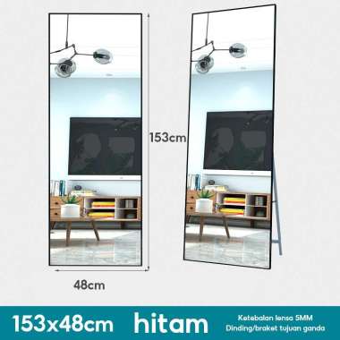 RM Cermin Full Body Cermin Standing Cermin Aes Hitam-153cm