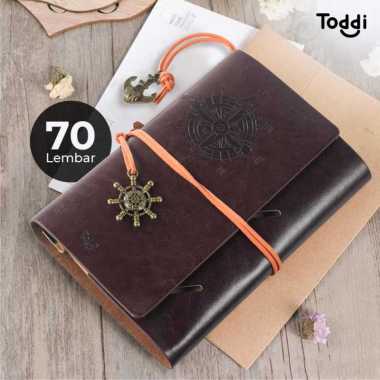 Toddi Buku Catatan Harian Binder Kulit Retro Pirate Daily Notebook