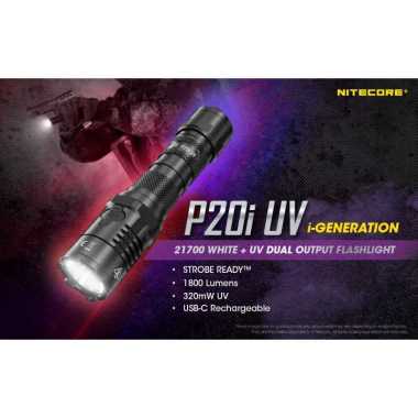 NITECORE Senter LED UV Light SST-40-W 4xUV LED 1800 Lumens
