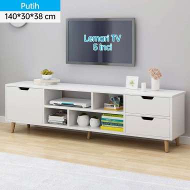RM 196 CM Meja TV kayu Rak Tv Kayu TV Kabinet Putih 140×30×38cm
