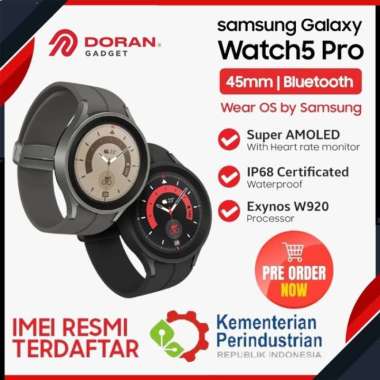 Samsung Galaxy Watch 5 Pro 45mm Smartwatch Jam Pintar Bluetooth Watch5