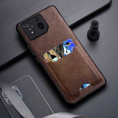 CASING ROG PHONE 8 PRO CASE LEATHER SLOTCARD PREMIUM SOFTCASE ROG PHONE 8 HITAM