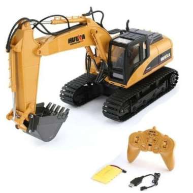 MAINAN REMOT CONTROL RC EXCAVATOR HUINA 1550 15CHANNEL 2.4GHZ 1/12 Kuning