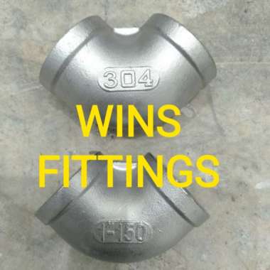 Elbow drat dalam 1/2 inch SS 304 Stainless 0.5" 150 knee pipa air knee 90 degeree bend derat L WOG