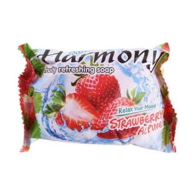 Sabun Mandi Harmony Sabun Batang Buah 70gr, Varian Strawberry Alpine