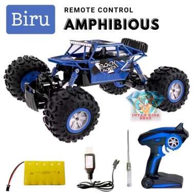 MAINAN ANAK REMOTE CONTROL RC ROCK ROVER AMPHIBIOUS 1:12 JEEP OFF ROAD ANTI AIR 2.4 GHZ C1201W Kemas