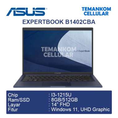 Laptop ASUS ExpertBook B1402CBA Core i3-1215U 8GB 512GB Baru Garansi RESMI
