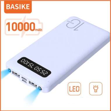 BASIKE 10000mah Powerbank Bola lampu LED ganda Keluaran USB ganda - Ungu Ungu