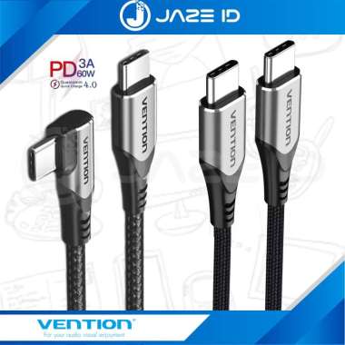 Vention Kabel USB Type C to C PD C 3A Fast Charge QC 4.0 60W Pendek Siku Android Iphone 15 0.5m 1m 1