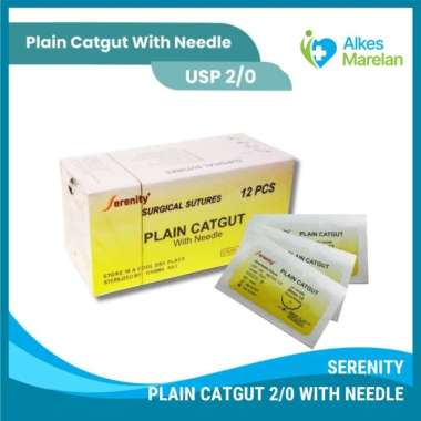 SERENITY - Benang Catgut Chromic With Needle isi 12 pcs/ Sutures Plain