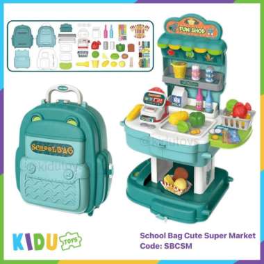Mainan Anak Perempuan Super Market Tas Sekolah / School Bag Cute Super Market Kidu Baby
