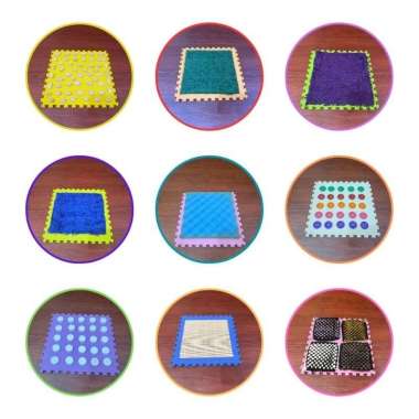Sensory Mat Satuan Mainan Edukasi Montessori Anak Bayi Playmat Matras Tekstur Sensori Batu Koral