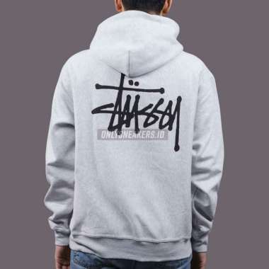 STUSSY BASIC STUSSY ASH HEATHER HOODIE (100% AUTHENTIC) M