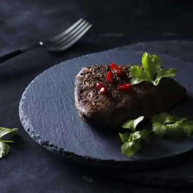 XYZLS Piring Makan Steak Western Round Dish Plate BBQ Natural Stone XT33 Piring Makan Bayi Keramik A